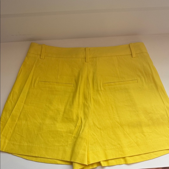 Alice + Olivia Vibrant Yellow High Waist Shorts - Picture 2 of 4